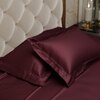 Stoa Paris Satin Pillow Covers,  Premium Plain Pillow Cover Set of 2, 68L x 45W cms - Velvet Wine