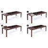 Vanalen Glass 6 To 8 Seater Dining Table In Dark Walnut Finish
