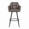 Doe Buck Luxury Faux Leather Counter Height Bar Stool in Grey Colour