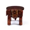 Desert Art Wooden Handpainted Copper Elephant Chowki 6 Inch