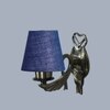 Devansh Metal Electric Wall Light in Antique Gold Colour with Blue Shade Count of 1 Light