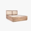 Kyoto Solid Wood Queen Hydraulic Bed in Brown Colour