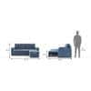 Kowloon Sectional Sofa Cum Bed with Storage Colour Baltic Blue premium chenille