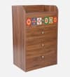 Ethnica Chest of Drawers with 4 Drawers in Columbian Walnut Finish