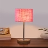 Devansh Pink Jute Table Lamp With  Natural  Wood Base  & Steel Pipe (7X17 Inches)-11