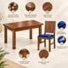 Globally Indian Shilpa Solid Sheesham Wood 4 Seater Dining Table Set 4 Chairs Navy Blue