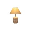 off-white cotton with White Brushed Wood Table Lamp