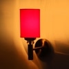 Devansh Metal Electric Wall Light in Gold Colour with Red Shade Count of 1 Light