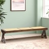 Rockport Sheesham Wood Mid Century 4 Seater Bench With