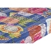 Velas Sheesham Wood Mid Century 2 Seater Bench With Metal Legs In Fruit Print Blue Kantha