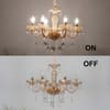 Marie Theresa 6 Arm Amber and Clear Crystal Chandelier