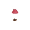 Turner Pink Natural Fiber Shade Table Lamp with Natural Wood & Iron Base