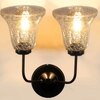 Devansh Metal Electric Wall Light in black Colour with Transparent Shade Count of 2 Lights