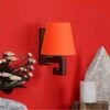 Devansh Solid Wood Electric Wall Light in Orange Colour with Orange Shade Count of 1 Light