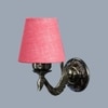 Devansh Metal Electric Wall Light in Antique Gold Colour with Pink Shade Count of 1 Light