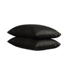 Stoa Paris Satin Pillow Covers,  Premium Plain Pillow Cover Set of 2, 68L x 45W cms - Midnight Black
