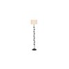 May Off White Fabric Floor Lamp with Black Iron Base