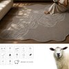 Handmade Wool Silk Shaped Rug Abstract Contour Taupe 9 x 12 Feet Carpet