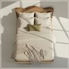 Solara Wave Luxe Queen Size Bed in velvet With Oak wood Frame & Hydraulic Storage