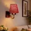 Devansh Solid Wood Electric Wall Light in Brown Colour with Multi Shade Count of 1 Light