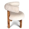 Westfield Sheesham Wood Mid Century Set of 2 Lounge Chair in Off White Soft Boucle Fabric Upholstery
