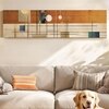 Abstract Geometric Linear Grid Canvas Wall Art 12 x 46 Inch