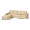 Apollo Sofa (Colour : Pearl, Cushion : Soft, Back Type : High Back, Seating Capacity : Left Aligned 3 Seater + Left Aligned Chaise)