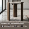 Kanso Hexagon Toronto Marble and Solid Wood Side Table in Danish Walnut Finish
