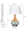 Kingham Bottle Green Amber Finish Glass And Amber Glass Table Lamp With White Cotton Shade