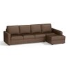 Apollo Compact Sofa (Colour : Mocha, Cushion : Hard, Back Type : Regular, Seating Capacity : Right Aligned 3 Seater + Right Aligned Chaise + Ottoman)