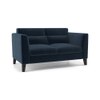 Lewis 2 Seater Fabric Sofa in Sea Port Blue Velvet Colour