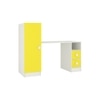 Rio Kids Large Study Desk with Drawers Built In Bookshelf and Square Handles in Sunshine Yellow Colour