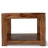 Lisbon Sheesham Wood Contemporary Square Coffee Table In Natural Teak Finish