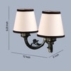 Devansh Metal Electric Wall Light in Antique Gold Colour with White & Black Shade Count of 2 Lights