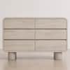 Roswell Solid Wood Chest Of 6 Drawers In White Ash Finish