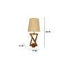 Chloe Brown Wooden Table Lamp with White Jute Lampshade