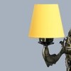 Devansh Metal Electric Wall Light in Antique Gold Colour with Yellow Shade Count of 1 Light