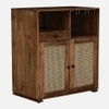 Glenmoor Solid Wood Bar Cabinet in Rustic Teak Finish