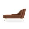 Henz Velvet Chaise Lounger in Brown Colour