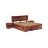 Esra Sheesham Wood King Size Bed Box Storage Provincial Teak Finish (72 x 78 inches)