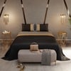 Stoa Paris 300TC UltrSatin Super King Bedsheet with 2 Pillow Covers Satin Super Grey Gold