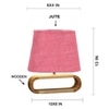 Devansh Pink Jute Table Lamp With  Wood Natural Base -11