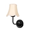 Devansh Black Wall Mounted Lamp With Off-White Cotton Shade