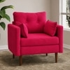 Arihana Boucle Fabric Arm Chair in Red Colour