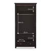 Fidora 2 Door Solid Wood Wardrobe in Mahogany Finish
