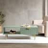 Velin Ridged Coffee Table with Drawer Sage Green