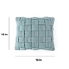 Basket Knit Cadet Blue Cotton Cushion Cover 16X16 Inches