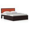 Florence Queen Size Solid Wood Drawer Storage Bed In Mahogany Finish & Lava Colour