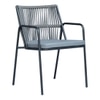Crema Outdoor Table Set with 1 Table and 2 Chairs Gun Metal In Grey