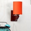 Devansh Solid Wood Electric Wall Light in Orange Colour with Orange Shade Count of 1 Light